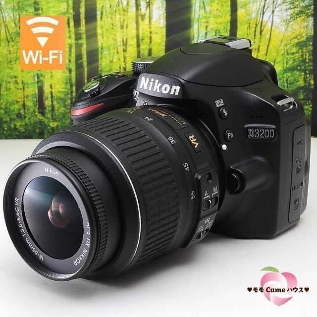 Shop NikoNiko(ショップニコニコ)のNikon D3200☆スマホに転送OK＆即日発送☆高画質一眼レフ☆2502 スマホ/家電/カメラのカメラ(デジタル一眼)の商品写真