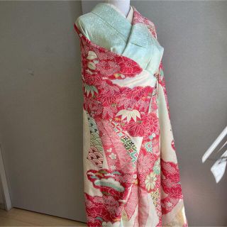 しています 中振袖 結婚式パーティーに☆愛らしいミントグリーンと