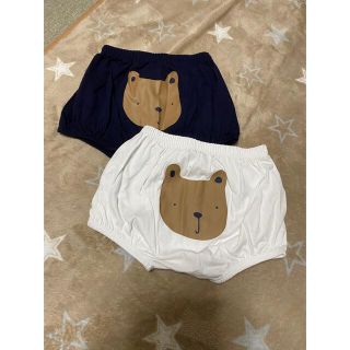 ベビーギャップ(babyGAP)の新品未使用gapベビーブルマ２枚組　サイズ90白ネイビーお尻クマプリント(パンツ/スパッツ)