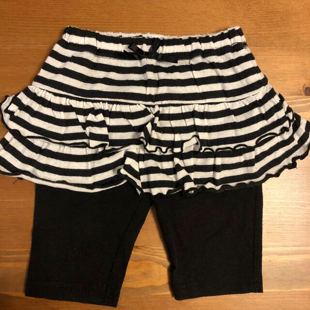 2着set スカッツ　スカート　レギンス　黒　ボーダー　90 95 キッズ/ベビー/マタニティのキッズ服女の子用(90cm~)(スカート)の商品写真