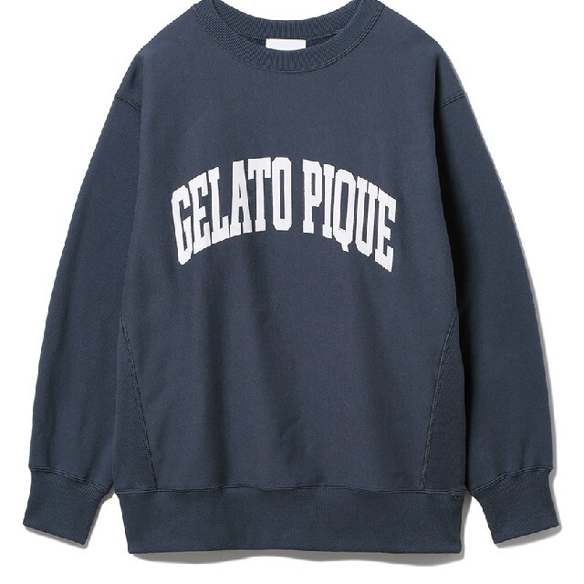 gelato pique(ジェラートピケ)の新品未使用　ジェラートピケ　リサイクルコットン裏毛プルオーバー　ネイビー レディースのトップス(トレーナー/スウェット)の商品写真