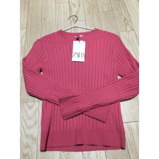 ザラキッズ(ZARA KIDS)のzaraキッズ　リブニットセーター　ピンク(ニット)