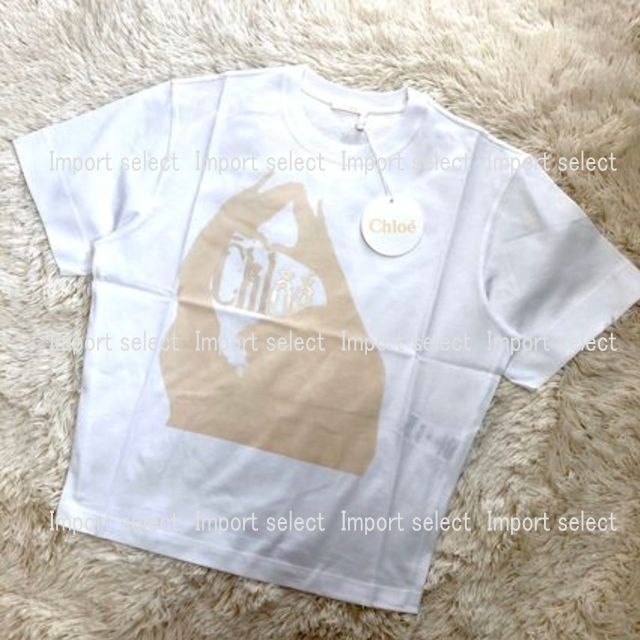 ●新品/正規品● CHLOE コットン ロゴ プリント Tシャツ