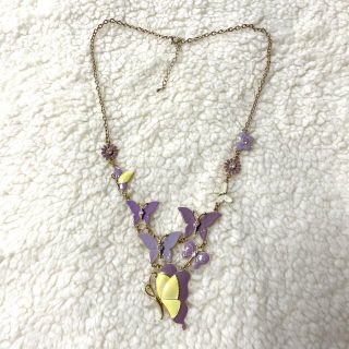 アクシーズファム(axes femme)の【120】axes femme   紫蝶々ネックレス(ネックレス)