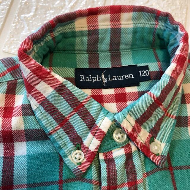 Ralph Lauren(ラルフローレン)のラルフローレン　チェックシャツ ギッズ120 キッズ/ベビー/マタニティのキッズ服男の子用(90cm~)(Tシャツ/カットソー)の商品写真