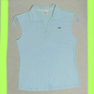 ラコステ(LACOSTE)のLACOSTE 袖なしシャツ　40ｻｲｽﾞ　水色　レディース(Tシャツ(半袖/袖なし))