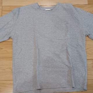 ジーユー(GU)のGU　ジーユー　ポンチオーバーサイズティーシャツ　グレー　XXL(Tシャツ/カットソー(半袖/袖なし))