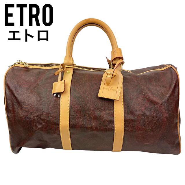 希少極美品★ エトロ ETRO 2way ボストンバッグ ショルダーバッグ