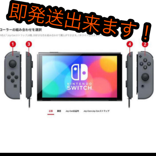 Nintendo Switch (有機ELモデル) カスタマイズ　グレー家庭用ゲーム機本体