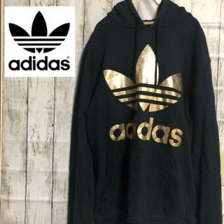 美品✨　adidas　アディダス　パーカー　金色　ゴールド　スポーツ