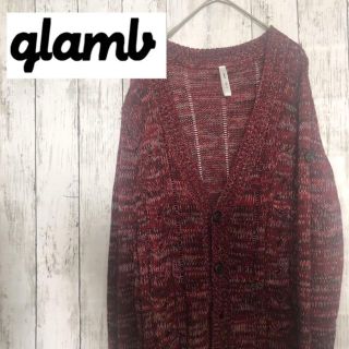 グラム(glamb)の【人気】グラム　glamb ざっくりニットカーディガン　レッド(カーディガン)