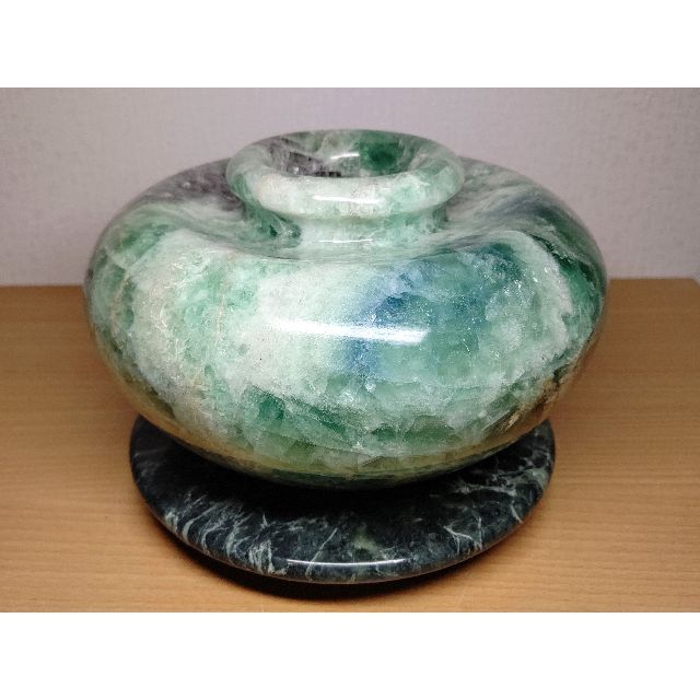フローライト 8.6kg 蛍石 花瓶 壺  インテリア 鑑賞石 自然石 宝石