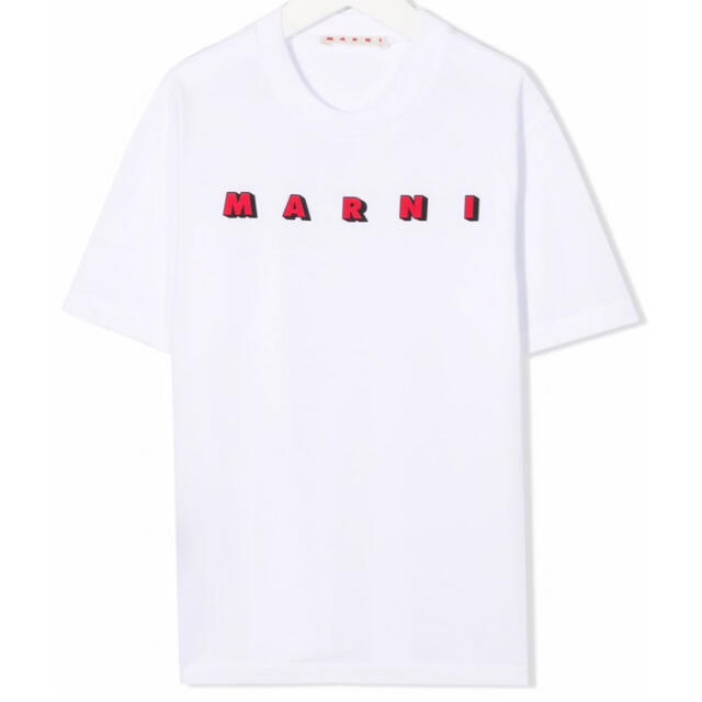 MARNI マルニ コットン  ちびロゴ プリント 半袖Tシャツ ホワイト