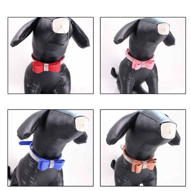 犬 首輪 ラインストーン リボン付き ピンク Sサイズ 小型犬 猫 その他のペット用品(犬)の商品写真