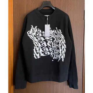 マルタンマルジェラ(Maison Martin Margiela)の黒L新品 メゾン マルジェラ アブストラクト ロゴ スウェット シャツ ブラック(スウェット)