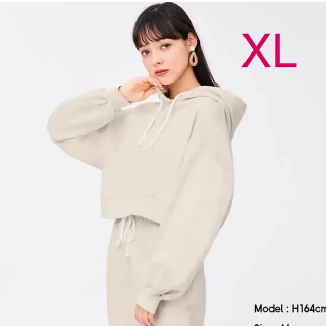 正規取扱店】 GU クロップドスウェットパーカ 長袖 セットアップ可能
