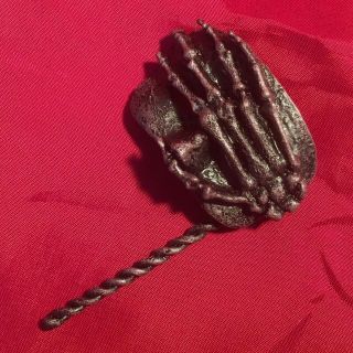 ドール用の持ち手付き仮面(骨の手・黒.・ミニサイズ）(その他)