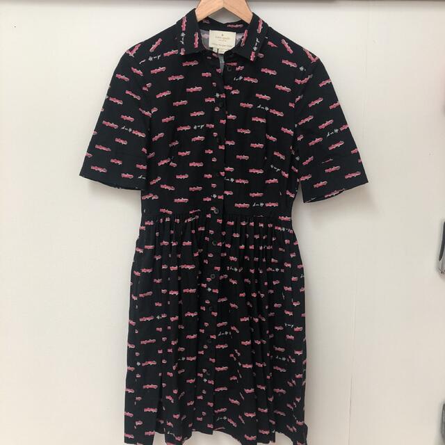 kate spade NEW YORK 車柄 総柄 シャツワンピース 2