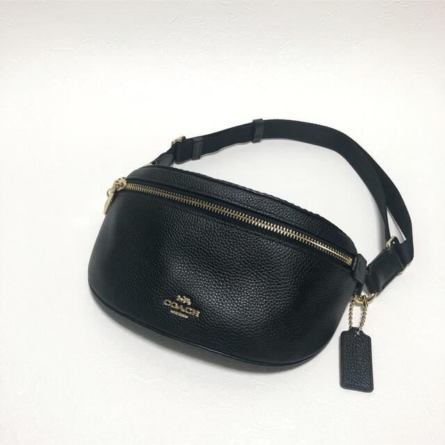 （美品）coach ウエストポーチ　ショルダーバッグ　ブラック　レディース