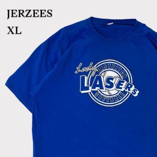 ジャージーズ(JERZEES)のジャージーズ　Tシャツ　半袖　ロゴT XL 青　ブルー　ゆるだぼ(Tシャツ/カットソー(半袖/袖なし))