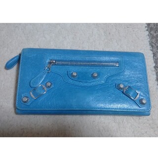 バレンシアガ 長財布 財布(レディース)（ブルー・ネイビー/青色系）の 