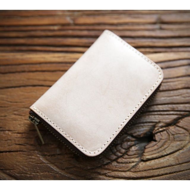 財布 メンズ レザー 本革 カードケース 小銭入れ ベージュ 茶【PN2252】 メンズのファッション小物(折り財布)の商品写真