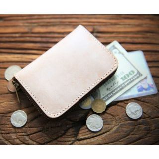 財布 メンズ レザー 本革 カードケース 小銭入れ ベージュ 茶【PN2252】(折り財布)