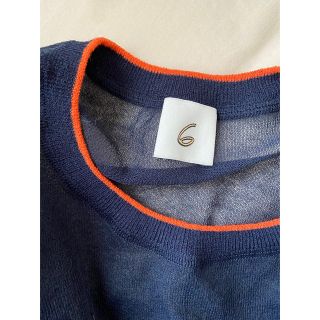 6（ロク）の「＜6(ROKU)＞LINE COLOR CREW NECK KNIT/ニット