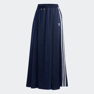 アディダス(adidas)のadidas Originals ロング サテン スカート　Sサイズ　ネイビー(ロングスカート)