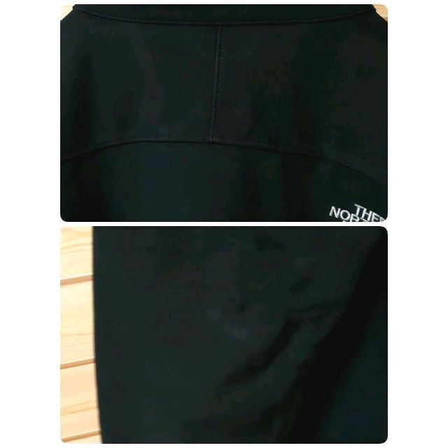 【115】USA規格ノースフェイスビッグソフトシェルジャケット2XL黒　刺繍ロゴ 8