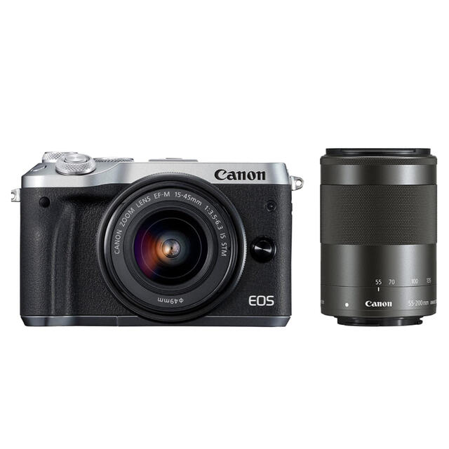 Canon ミラーレス一眼カメラ EOS M6 ダブルズームキット(シルバー