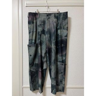 ヨウジヤマモト(Yohji Yamamoto)のヨウジヤマモトプールオム21SS 8OZ DENIM EYEプリントパンツ(デニム/ジーンズ)