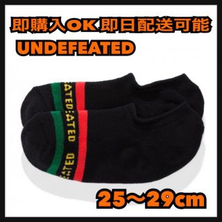 アンディフィーテッド(UNDEFEATED)の黒 アンディフィーテッド ソックス 25〜29cm LOGO SOCK-PED(ソックス)