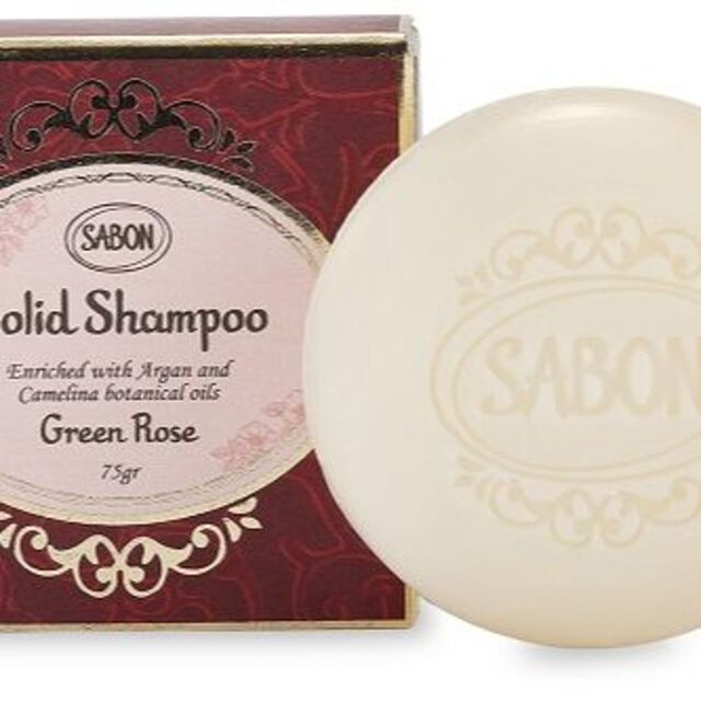 SABON サボン ソリッドシャンプー グリーン・ローズ 75g+ソープケース