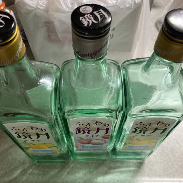 鏡月 空瓶 ゆずとライチラベル ふんわり鏡月 ライチ 700ml 箱なし