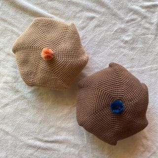 handmade ハンドメイド　ベレー帽　ニット帽　どんぐり帽子　シュウマイ帽子(帽子)