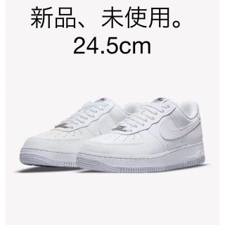 ナイキ(NIKE)の厚底 新品 24.5cm ナイキ エアフォース1 白x白　ホワイトxホワイト(スニーカー)