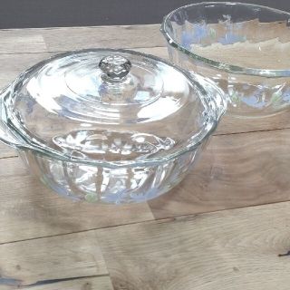 パイレックス(Pyrex)のおそらく新品　パイレックス　耐熱ガラス鍋　鍋　ボウル　セット(鍋/フライパン)