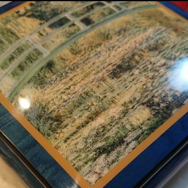 【美品】ERCOLANO 絵画オルゴール　モネ　睡蓮の池と日本の橋　 月の光