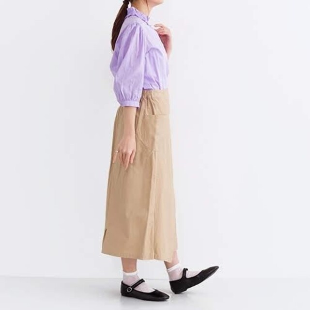 merlot(メルロー)の新品【merlot】コットンラップタイトスカート　ベージュ　春夏　メルロー レディースのスカート(ロングスカート)の商品写真