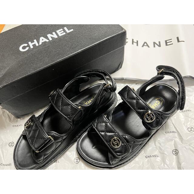 美品 CHANEL シャネル サンダル スポーツサンダル 37-