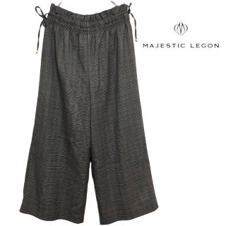 マジェスティックレゴン(MAJESTIC LEGON)の【美品】MAJESTIC LEGON チェック ワイドパンツ M(カジュアルパンツ)