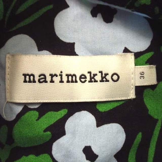 37cm身幅極美品 マリメッコ marimekko 花柄 シャツ ワンピース 36●３※