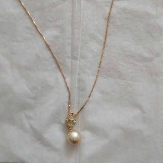 本真珠、小粒ダイヤ付ネックレス レディースのアクセサリー(ネックレス)の商品写真