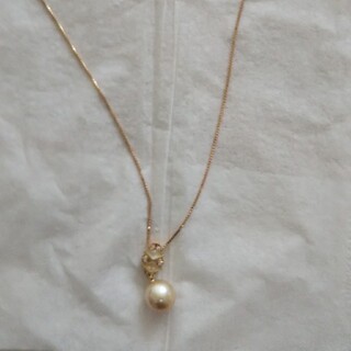 本真珠、小粒ダイヤ付ネックレス(ネックレス)