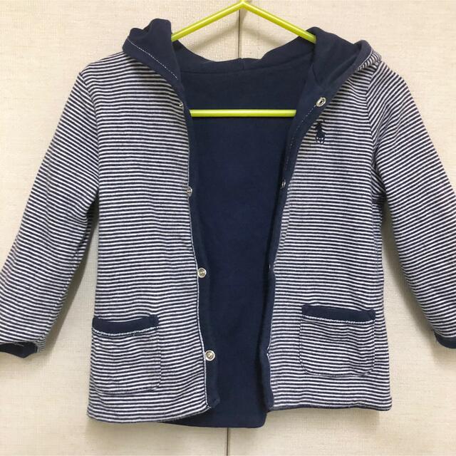 POLO RALPH LAUREN(ポロラルフローレン)の【美品】POLO 80 リバーシブル 上着 シック フード付き キッズ/ベビー/マタニティのベビー服(~85cm)(カーディガン/ボレロ)の商品写真