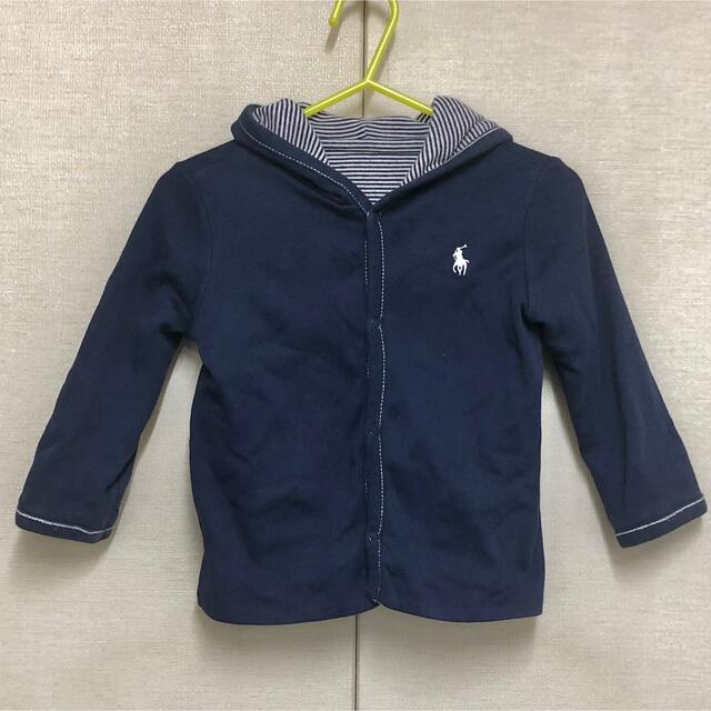 POLO RALPH LAUREN(ポロラルフローレン)の【美品】POLO 80 リバーシブル 上着 シック フード付き キッズ/ベビー/マタニティのベビー服(~85cm)(カーディガン/ボレロ)の商品写真