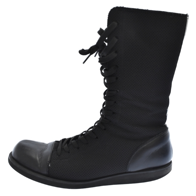 Yohji Yamamoto POUR HOMME ヨウジヤマモト プールオム 21SS MAT SMOOTH LEATHER FASTENER BIKERS BOOTS ファスナーバイカーブーツ ブラック HD-E54-765