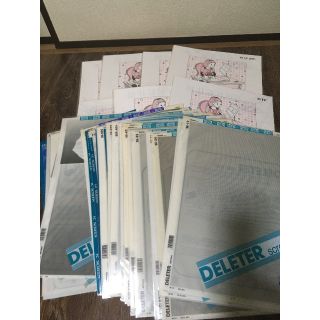 漫画原稿用紙B4判40枚×7冊&スクリーントーン29枚(コミック用品)