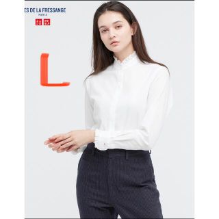 ユニクロ(UNIQLO)のユニクロ　イネス　コットンフリルシャツ(シャツ/ブラウス(長袖/七分))